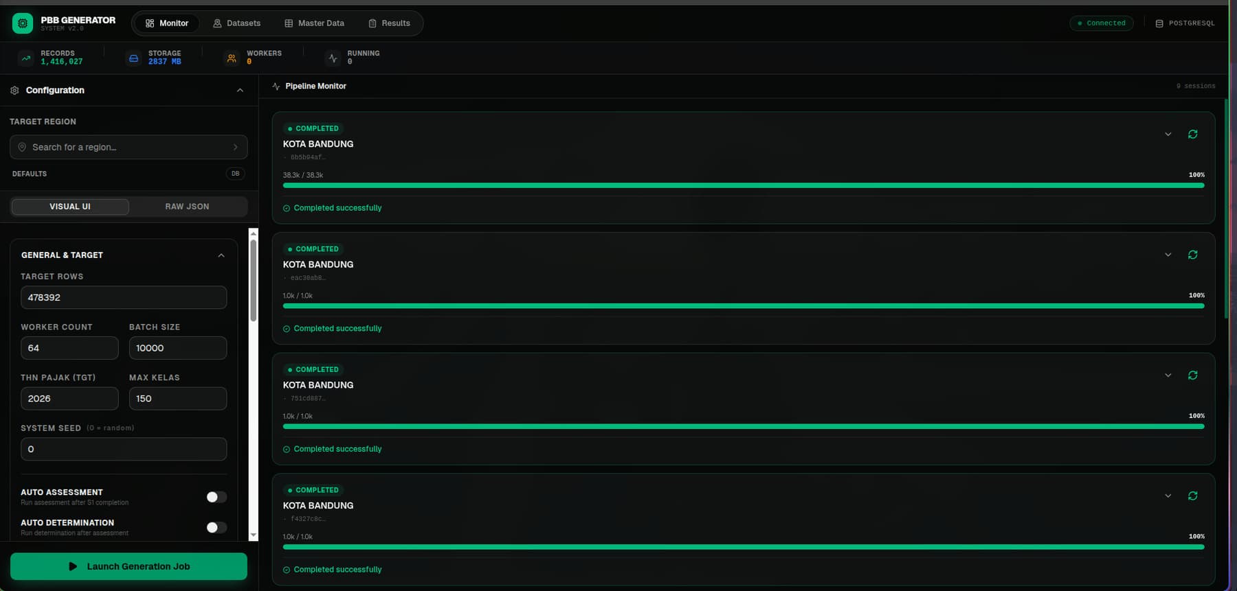 PBB Data Generator and Assessment System